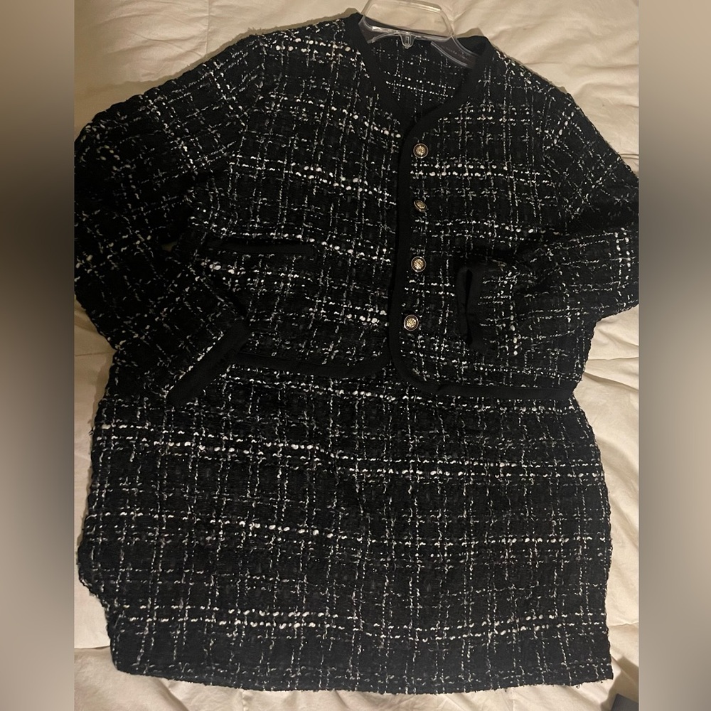 SHEIN Black and White Tweed Ensemble